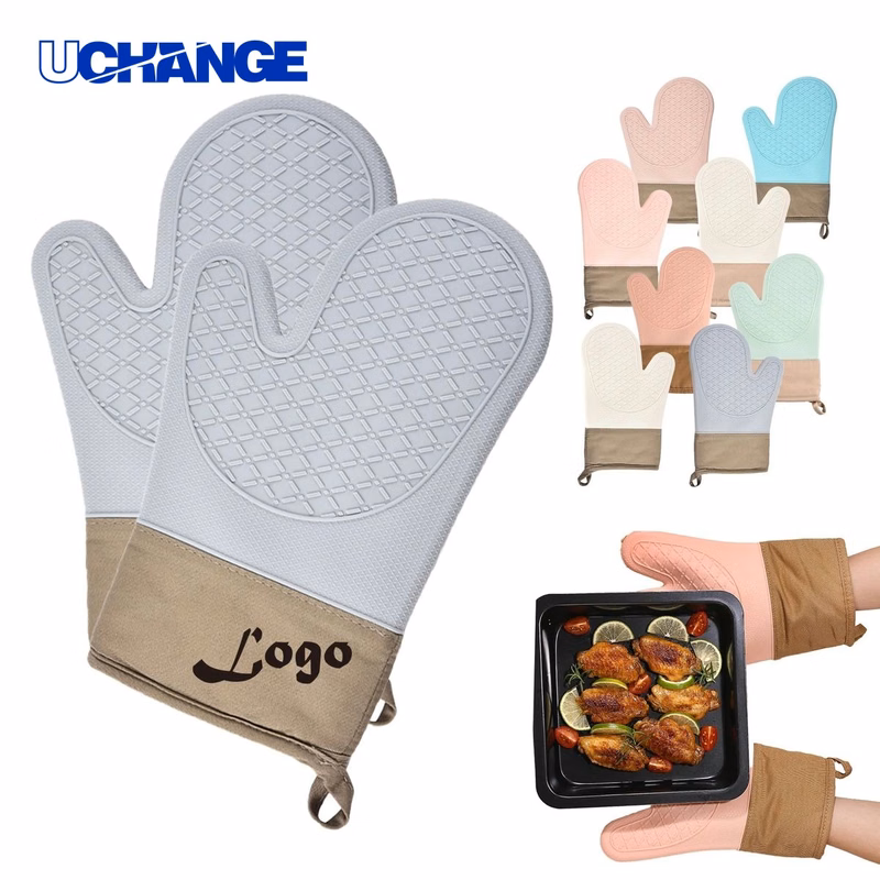 Dual-Color Silicone Oven Mitt for Kitchen Safety