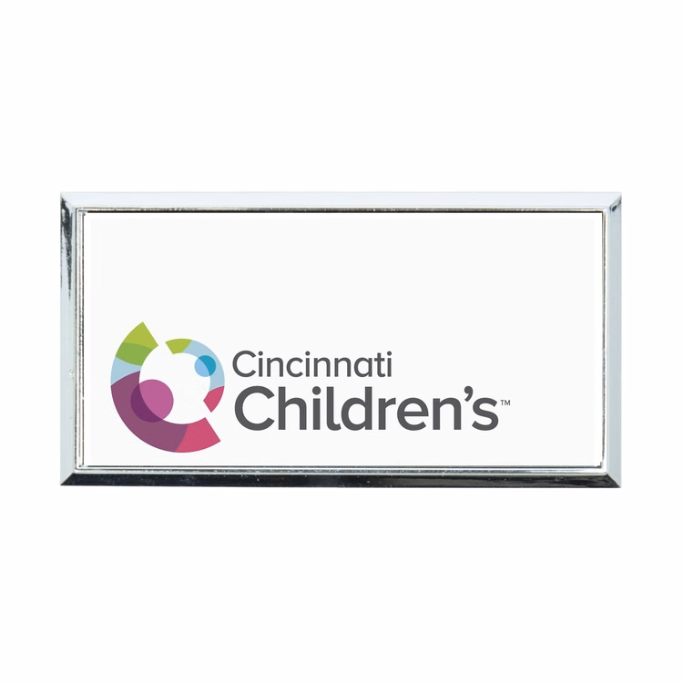 Plastic Framed Badges Square Corners - No Personalization 1.5"X3" (UV Inkjet)
