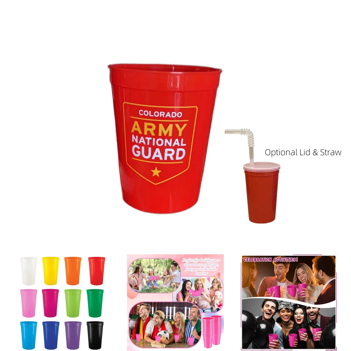 16oz Stadium Cups Reusable Plastic Cups 1