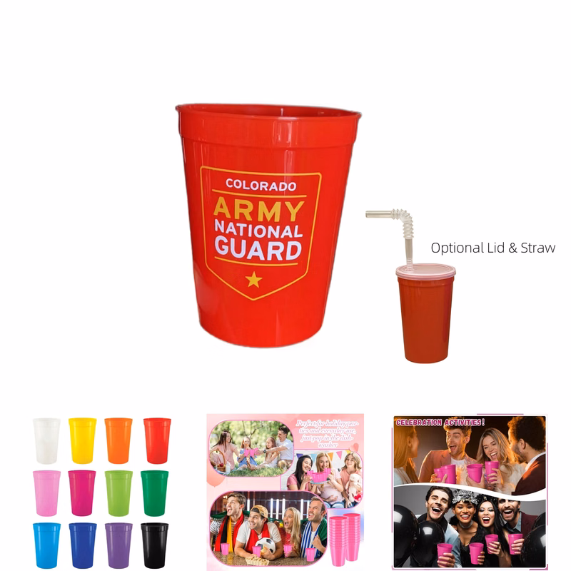 16oz Stadium Cups Reusable Plastic Cups