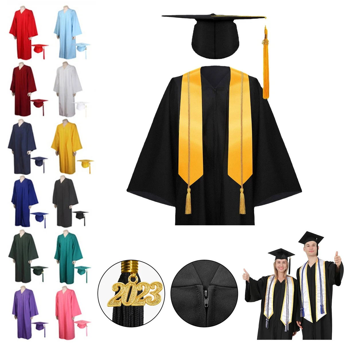Graduation Matte Gown Cap Set 1