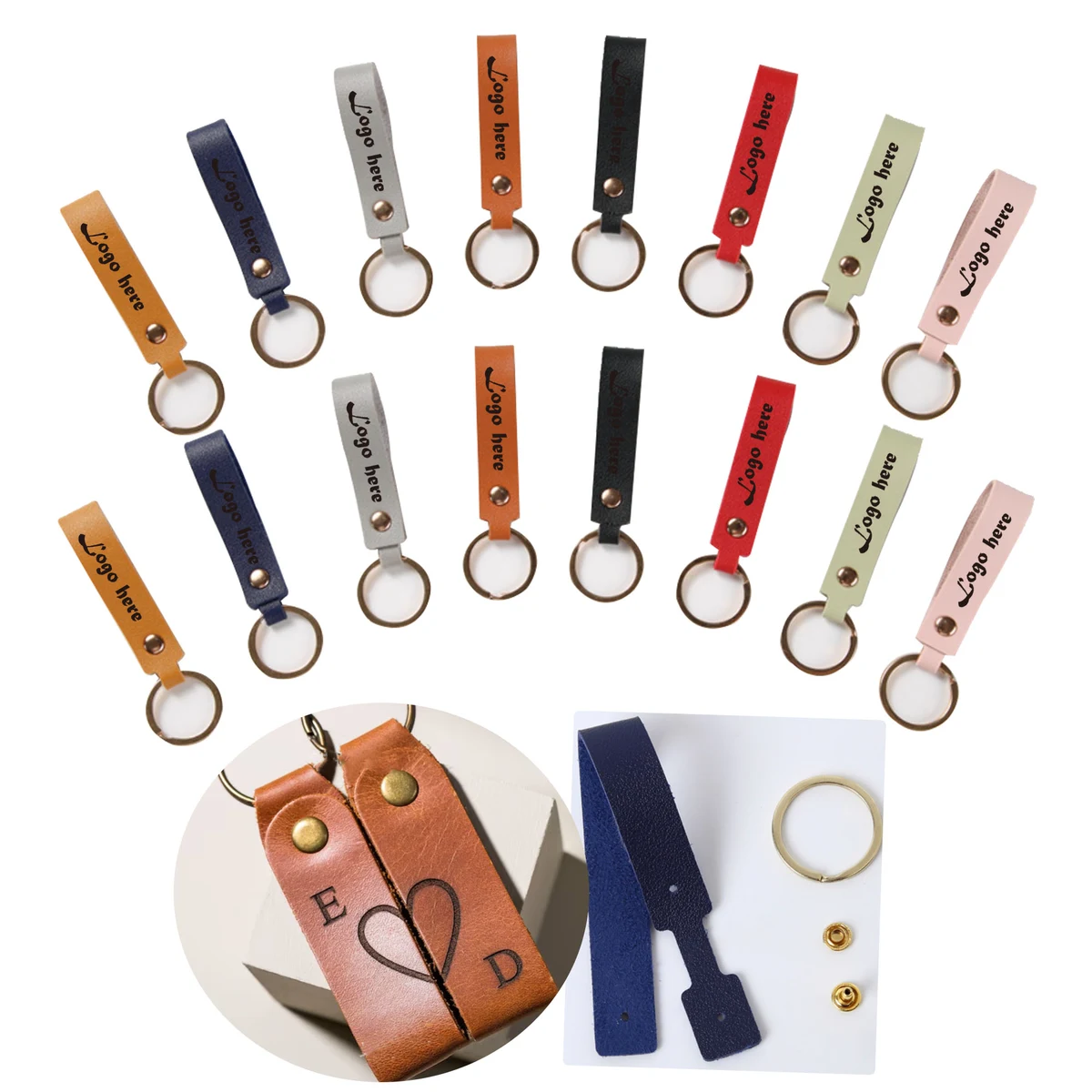 MOQ500 PU Leather Keychain 1