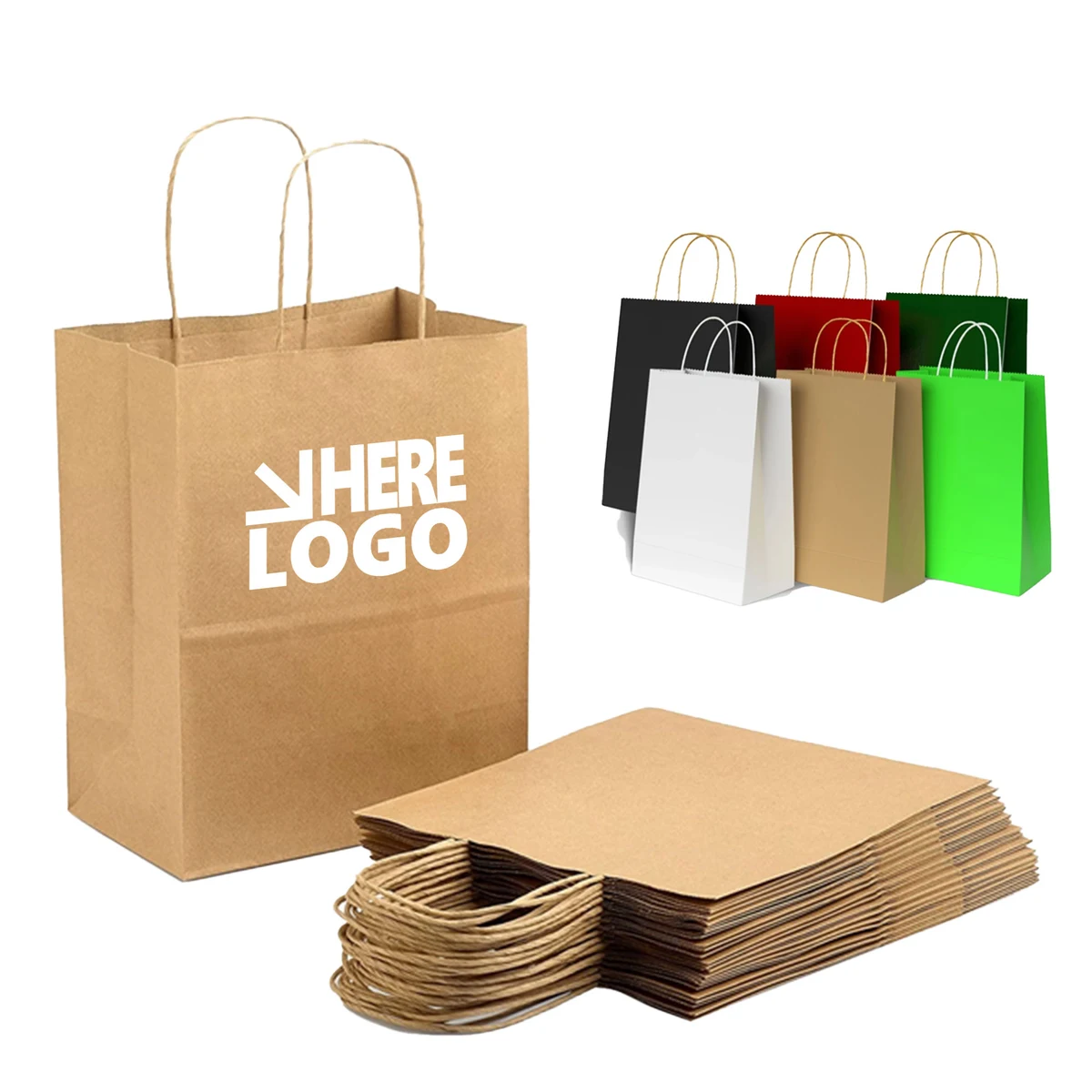 MOQ 100 Hand-Held Kraft Paper Bag 1