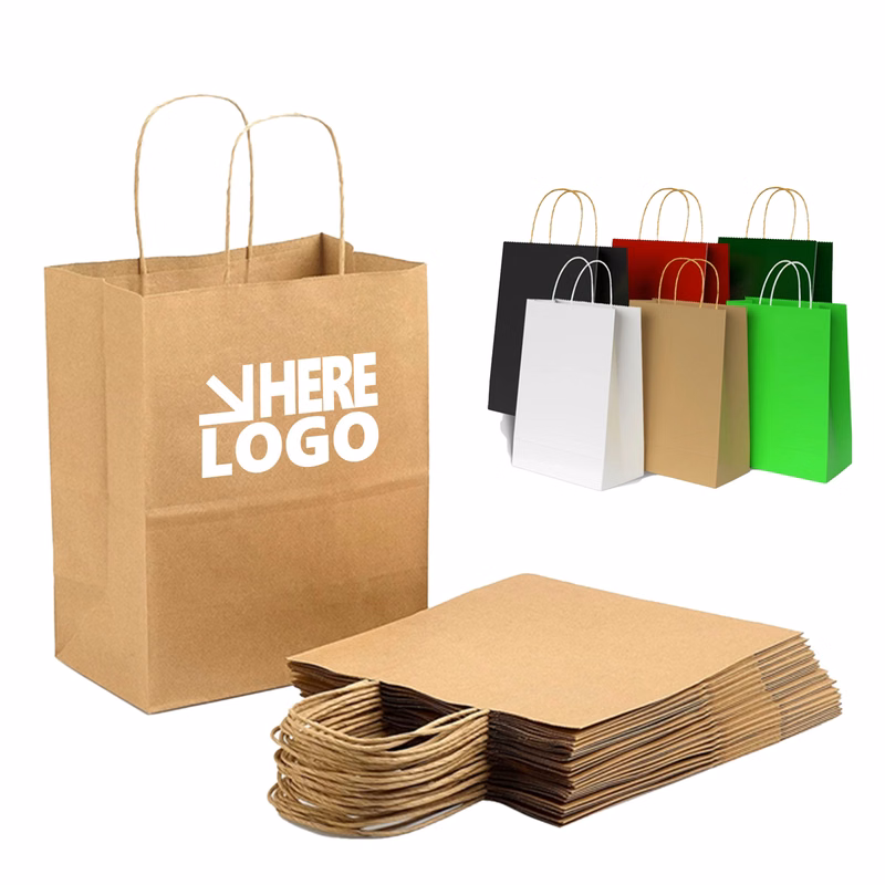 MOQ 100 Hand-Held Kraft Paper Bag