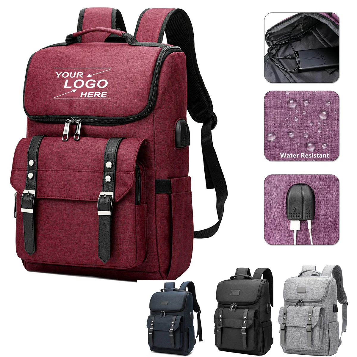 Laptop Backpack for Travel and Vintage Style 1