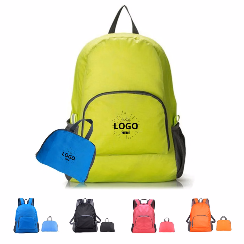 Foldable Lightweight Backpack with Zippered Pockets