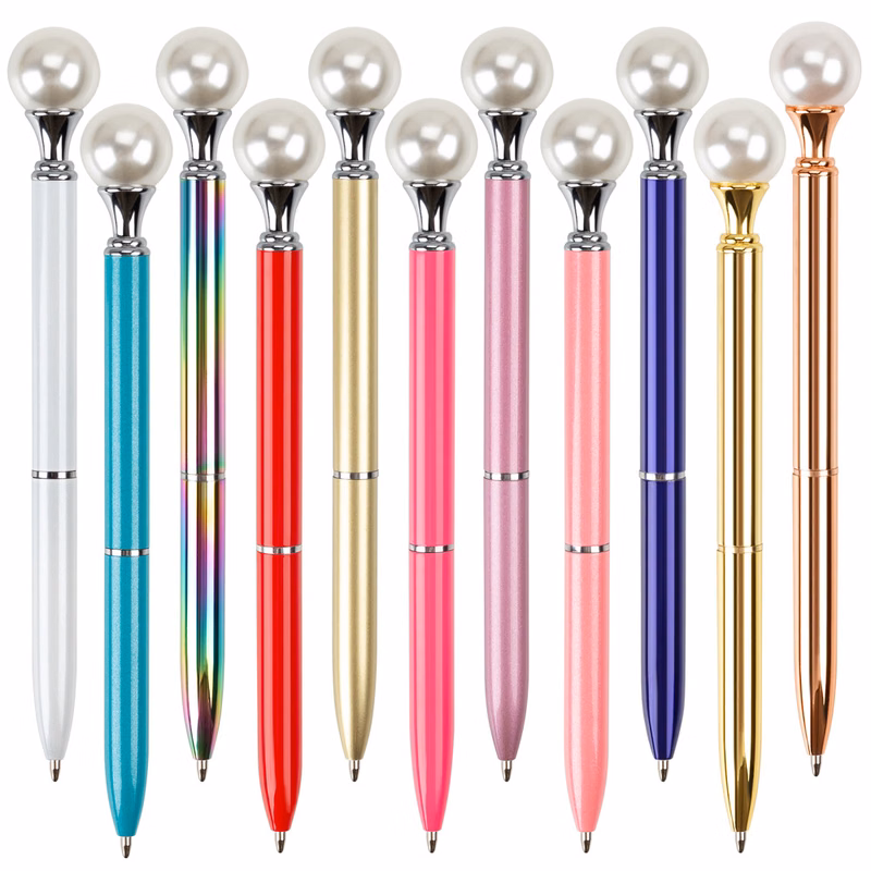 White Pearl Head Ballpoint Pen