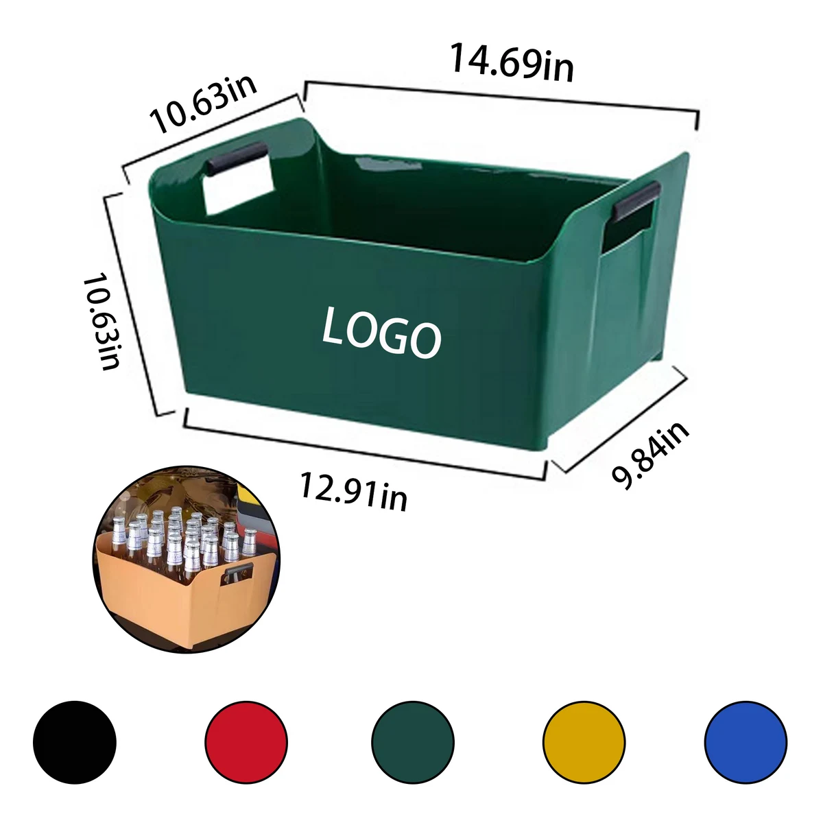 Large Capacity Plastic Beer Basket With Handles 1