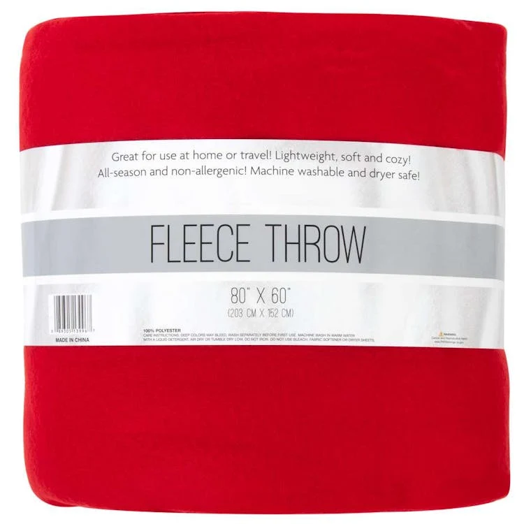 Twin Fleece Blankets Red - 80" x 60" 1