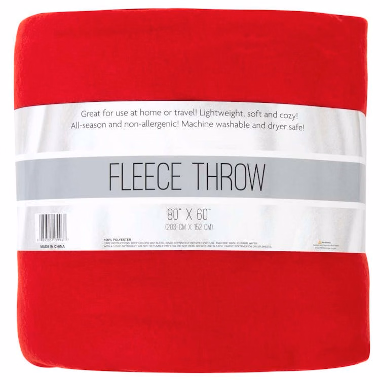 Twin Fleece Blankets Red - 80" x 60"