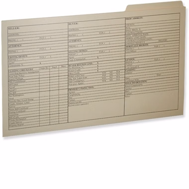 File Folder Legal Size - 3rd Tab Position - Printed with 1 PMS Color