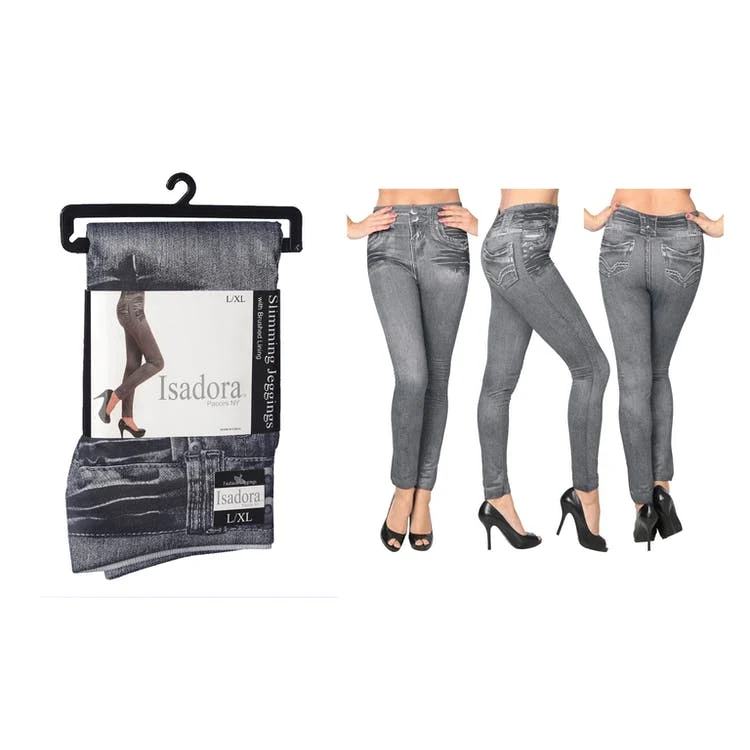 Women's Jeggings - Stonewash Black Denim S/M High Waist 1