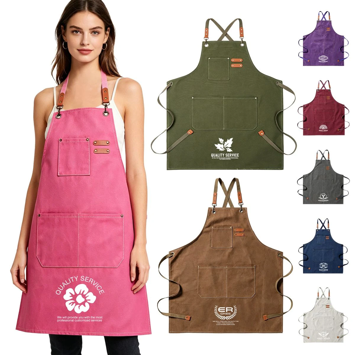 Simple Modern Style Thick Canvas Apron 1