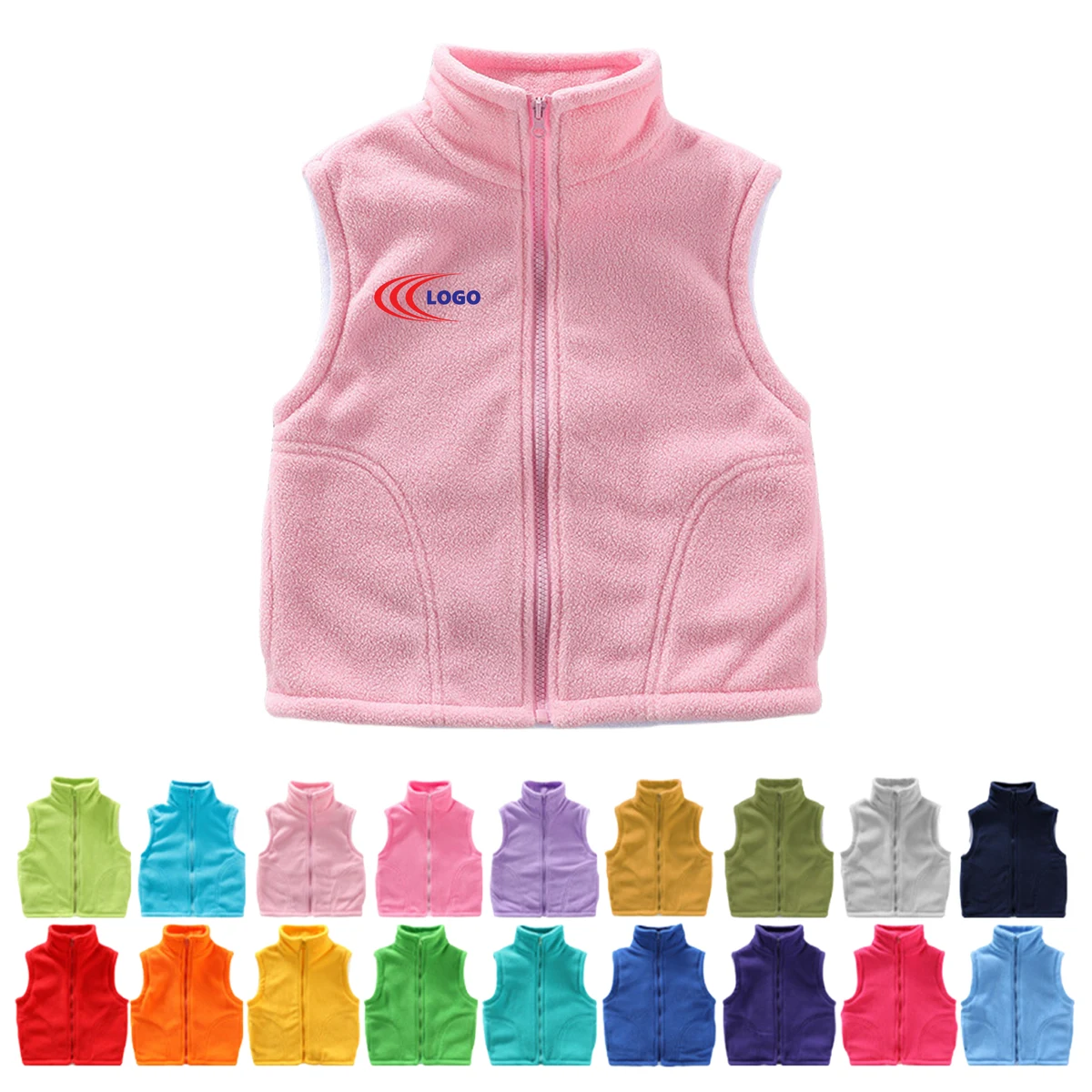 MOQ20 Kid Polar Fleece Vest Jacket 1