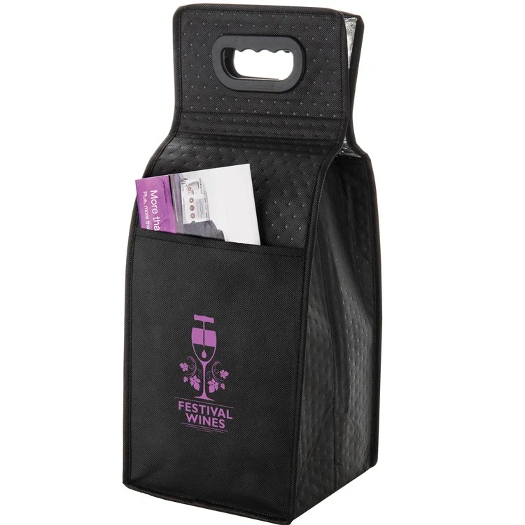 Non-woven Insulated Wine Tote with Velcro Closure 1