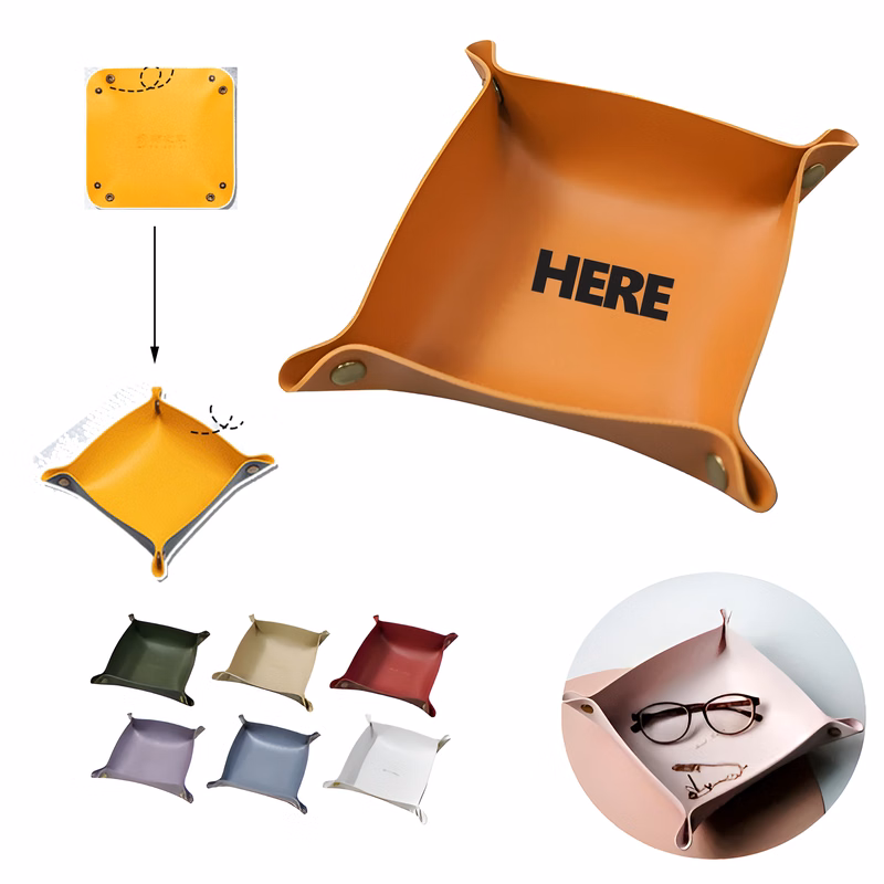 Foldable PU Leather Valet Tray
