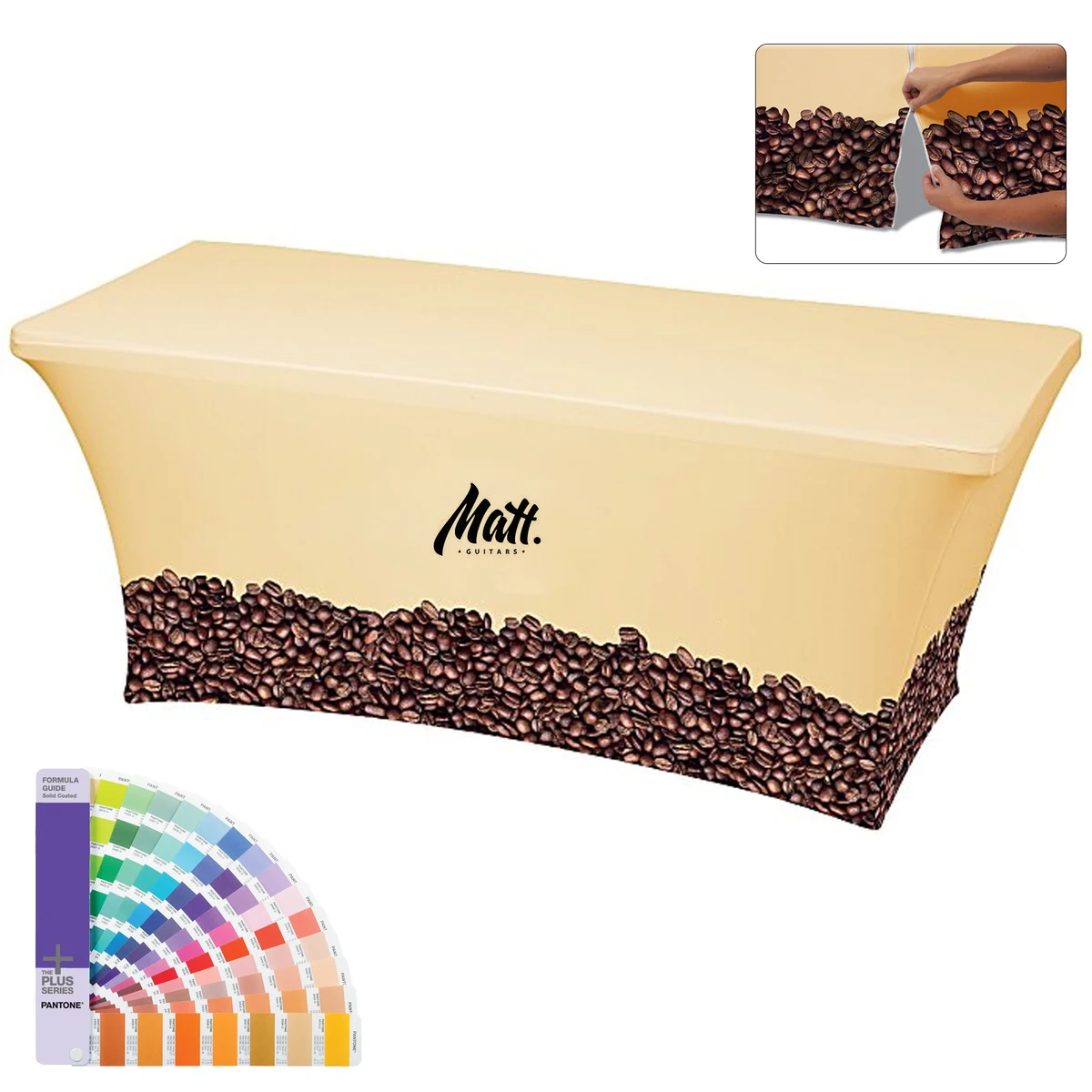 Hemmed Closed-Back Table Cover- Full Color 1