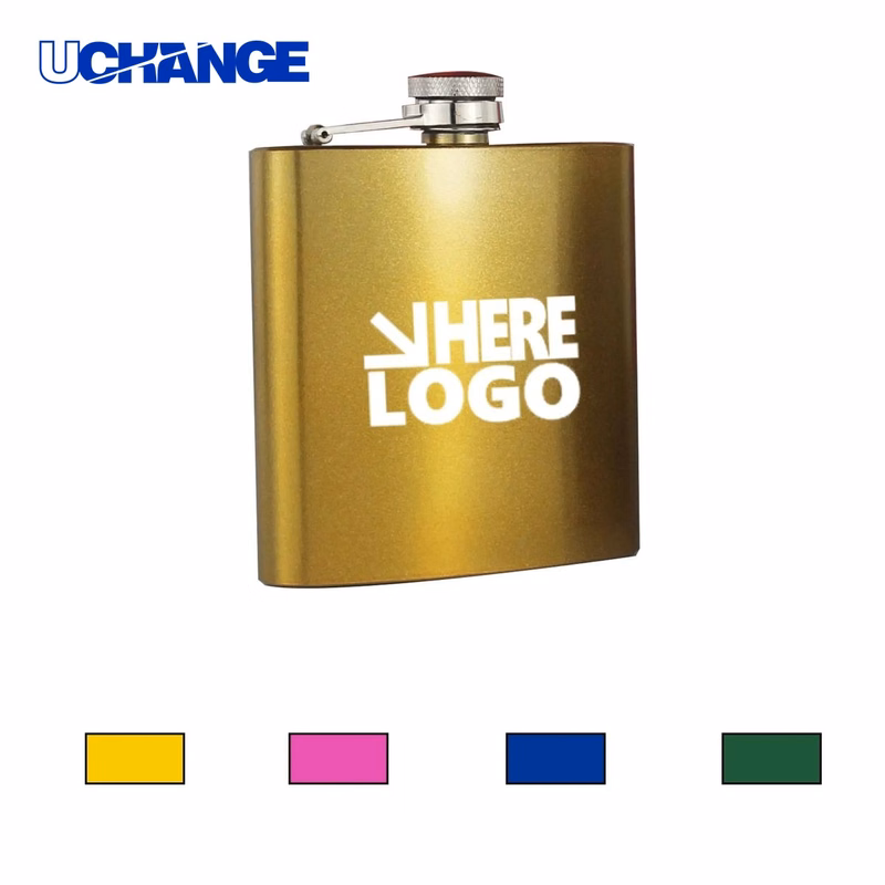 Portable Outdoor Stainless Steel Shiny Hip Flask Container (6OZ)