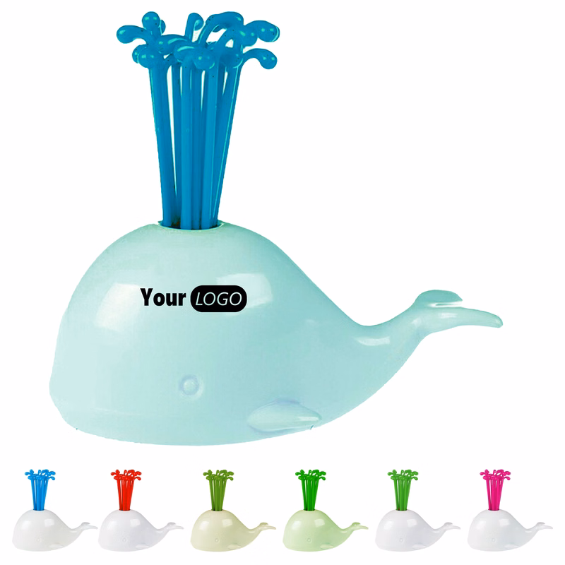 Abs Whale Fountain Fruit Fork Set