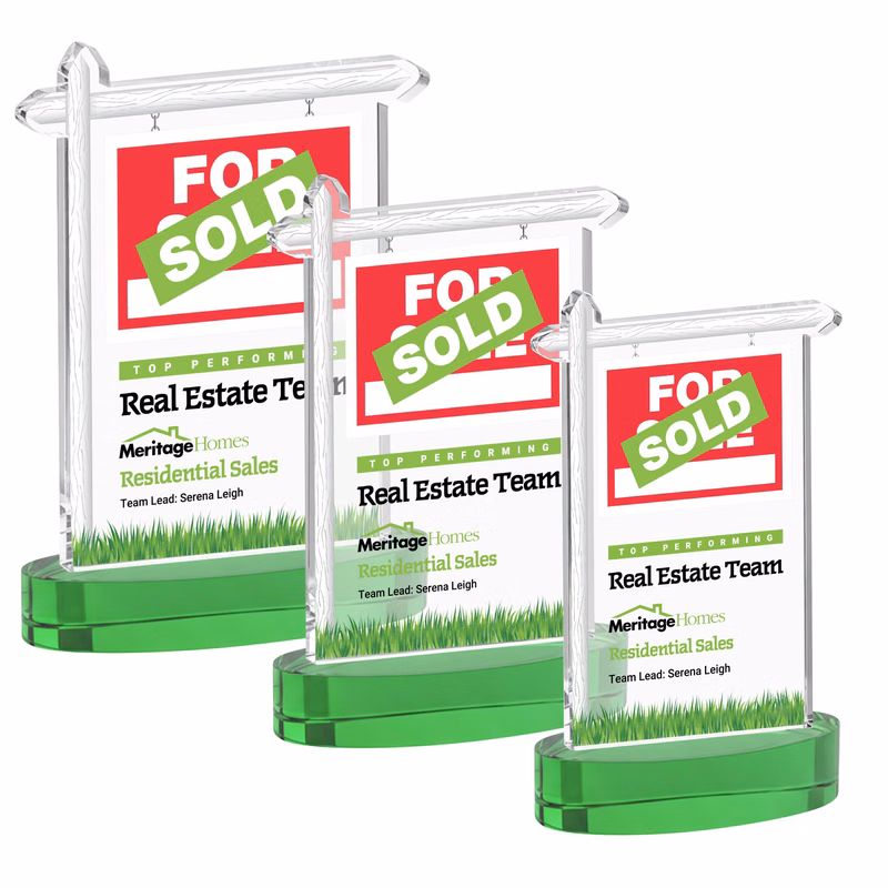 Real Estate VividPrint™ Award on Alberton Base - Green