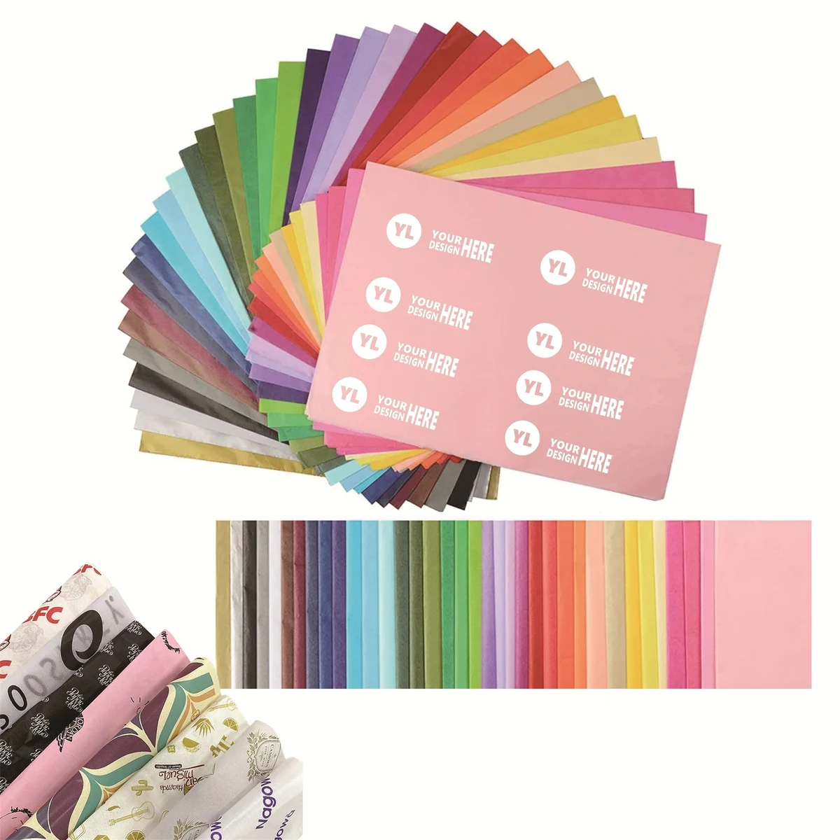 Custom Printed White/Kraft Tissue Paper 1