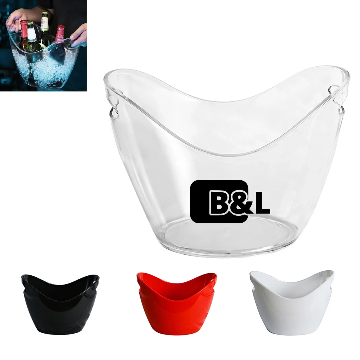 Acrylic 4 Liter Plastic Ice Bucket 1