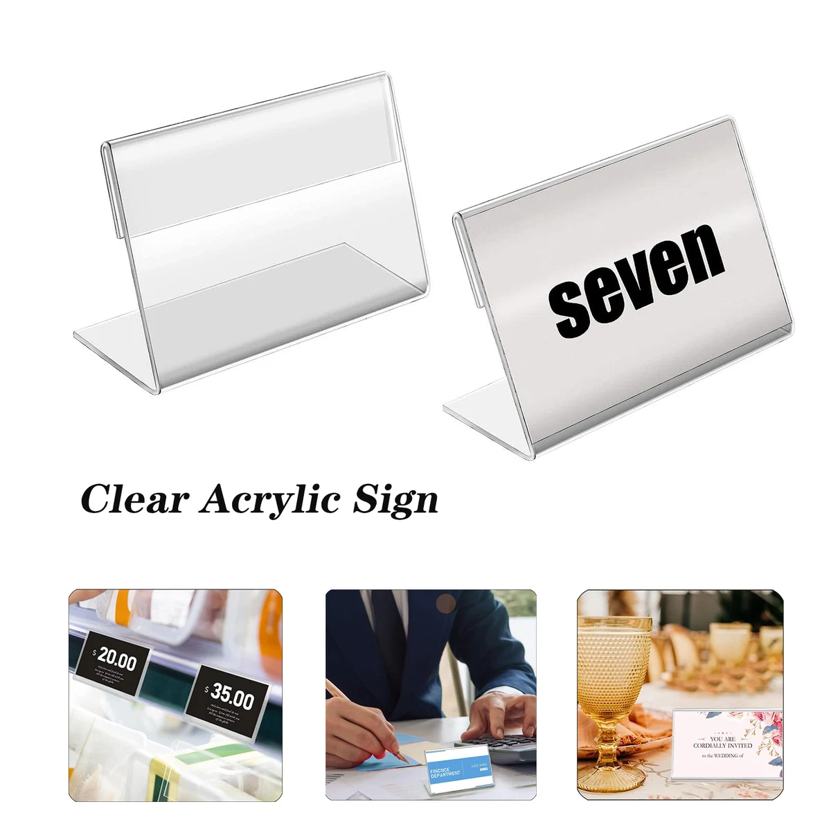 50 PCS Mini Clear Acrylic Sign Display Holder 1