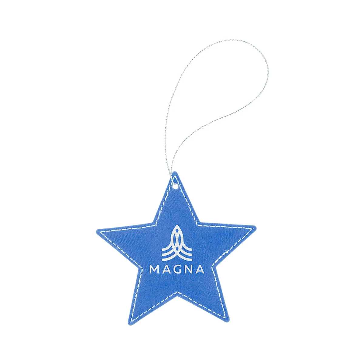 Blue/Silver Leatherette Star Ornament 1