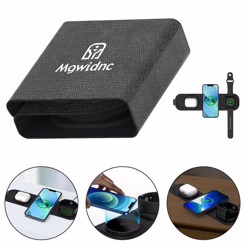 3-in-1 Foldable Travel Wireless Charger with MagSafe Fast Charging for Watch