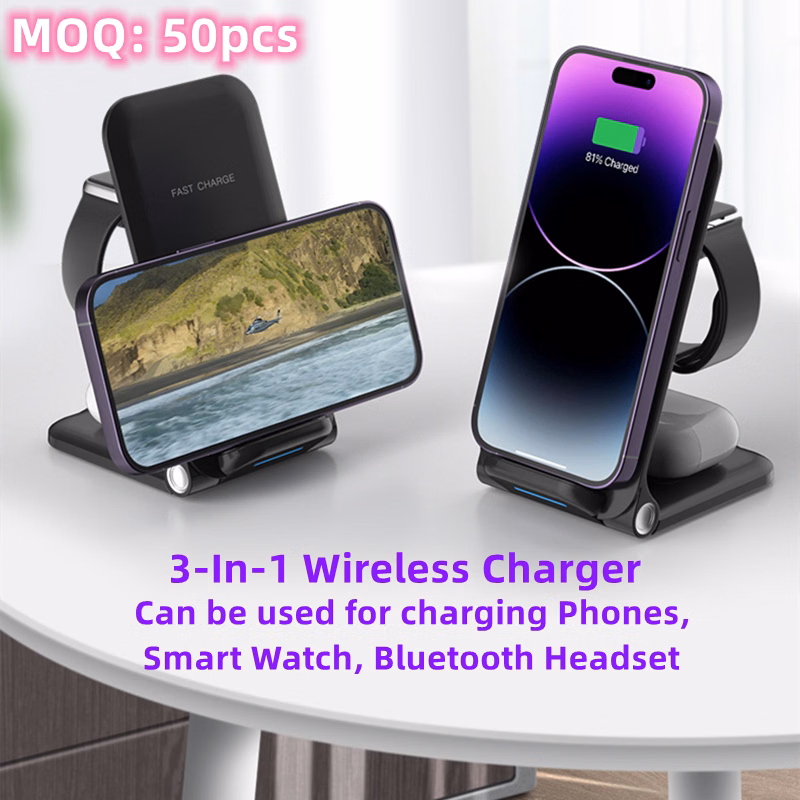 Fold 3-In-1 Wireless Charging Station/Dock