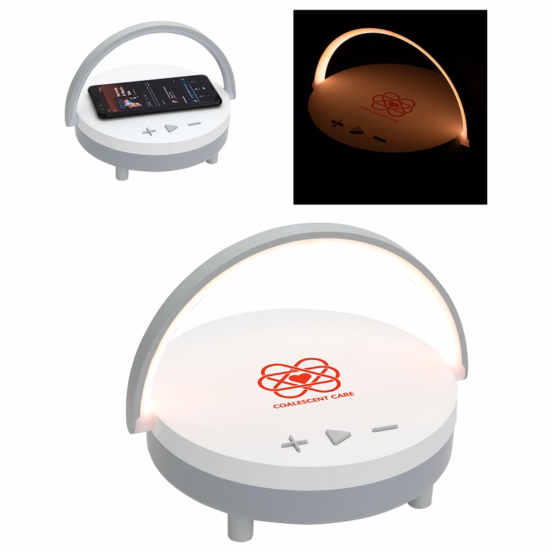 Archway Wireless Speaker with 5W Wireless Charger + Touch Light