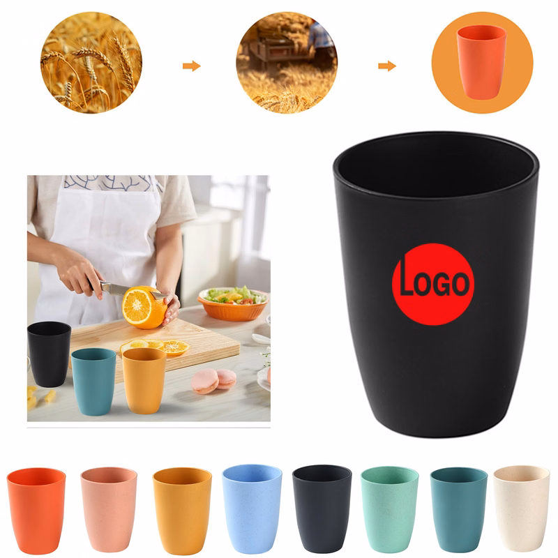 Drop-Proof Wheat Straw Eco-friendly Cups Customized Logo