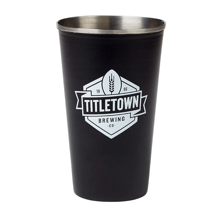16 oz. Black Stainless Steel Pint Tumbler 1