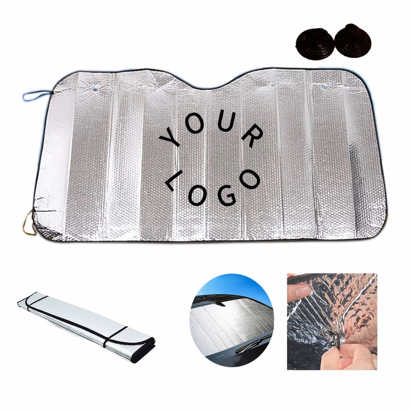 Polyester Car Sunshade with Easy Suction Mount