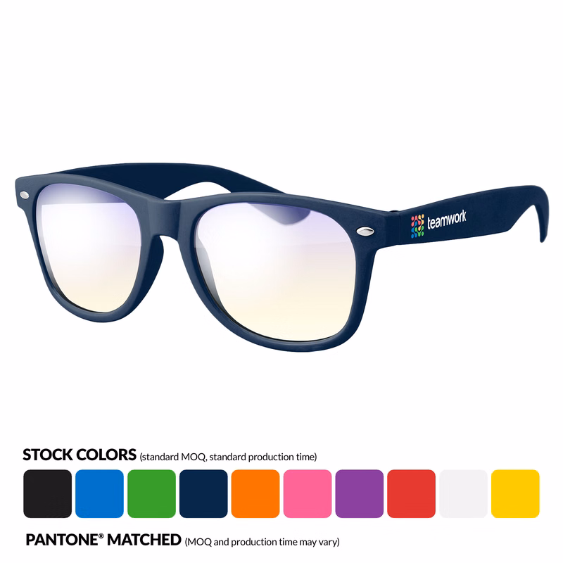 Blue Light Blocking Retro Promotional Glasses w/ Full-Color Imprint