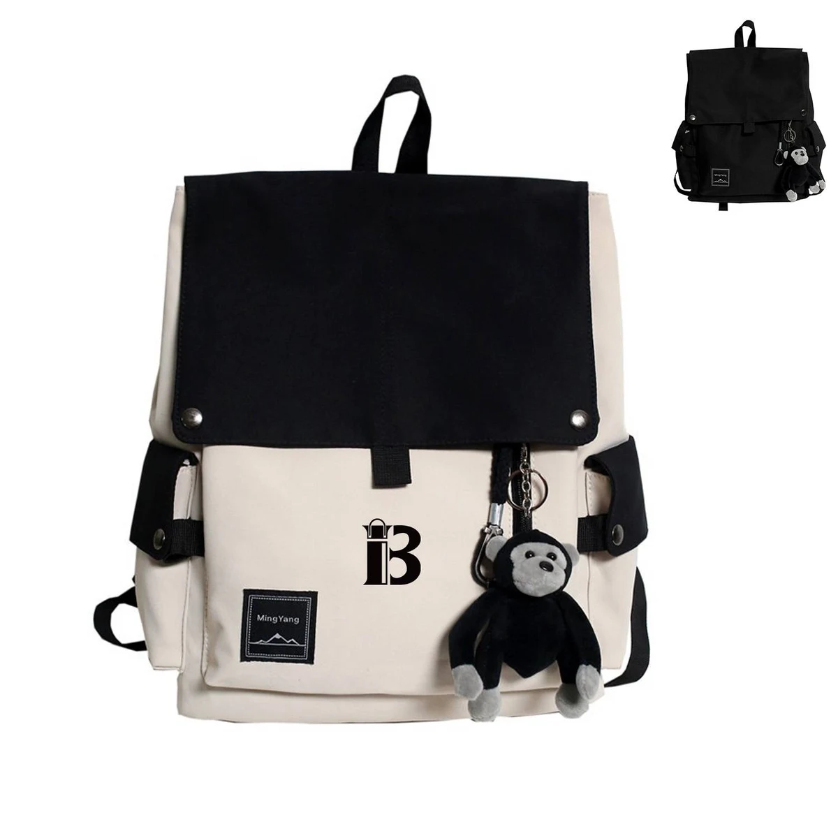 Flip Simple Student Canvas Backpack 1