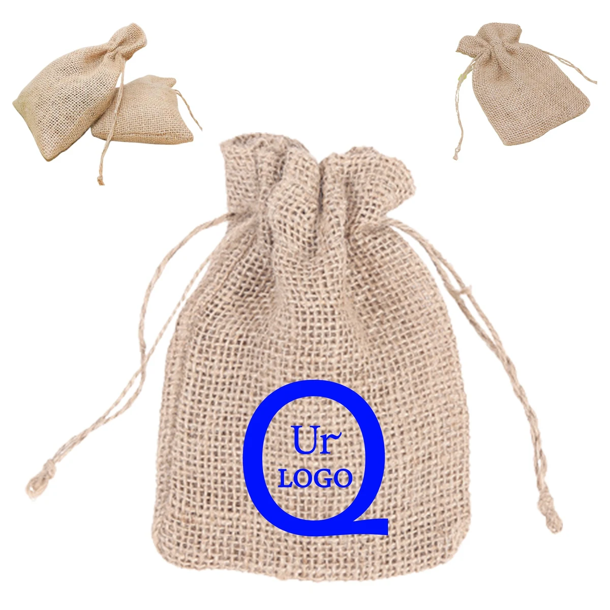 3.94 X 5.91 Inch Jute Burlap Drawstring Pouch 1