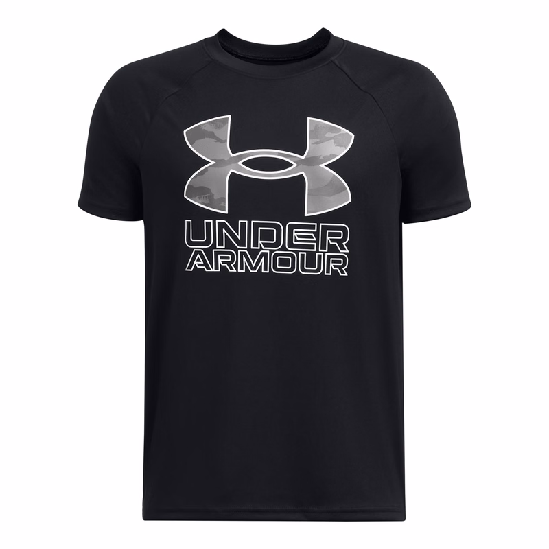 UA Tech Hybrid Print Boys' Short Sleeve