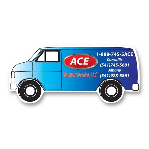 USA Made Premium UV Window Micro-Suction Cling Decal (1.5"x3.5") Van Shape 1
