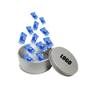 15 Pieces Versatile Plastic Clips In Metal Box For Document Organization 1