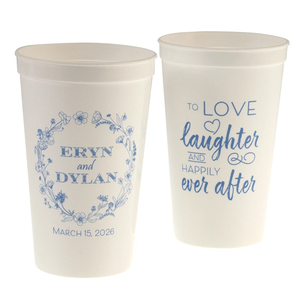 22 oz. Smooth Custom Wedding Cup 1