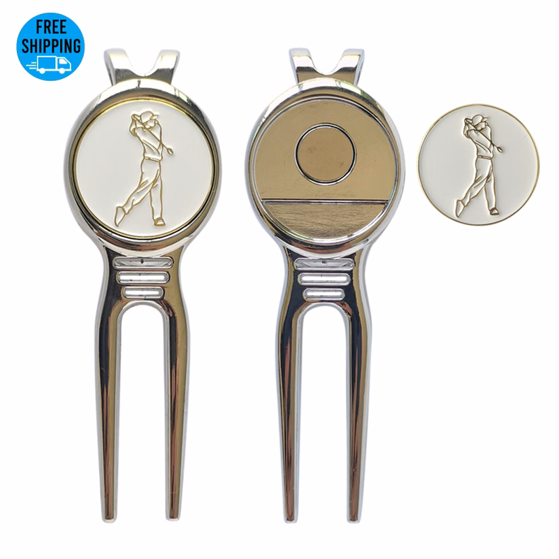 Die Struck Golf Divot Repair Tool with Ball Marker