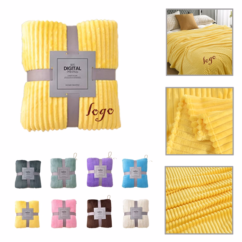 MOQ30 Cozy Coral Fleece Throw Blanket Perfect for Gifts