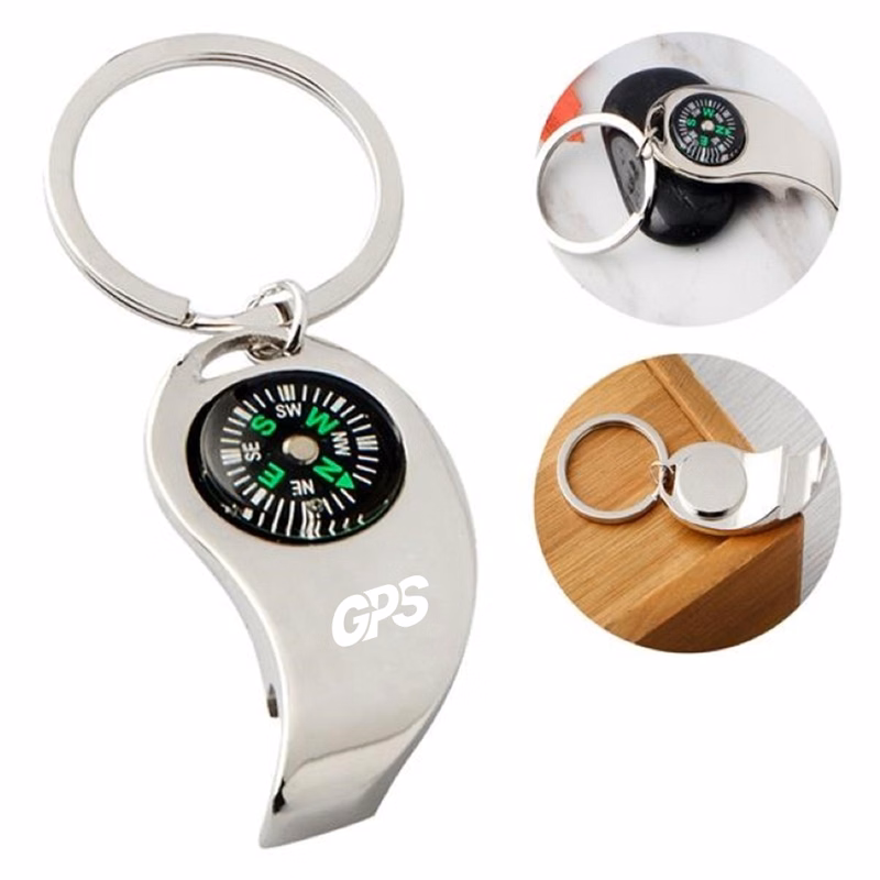 Multifunctional Keychain with Bottle Opener and Compass