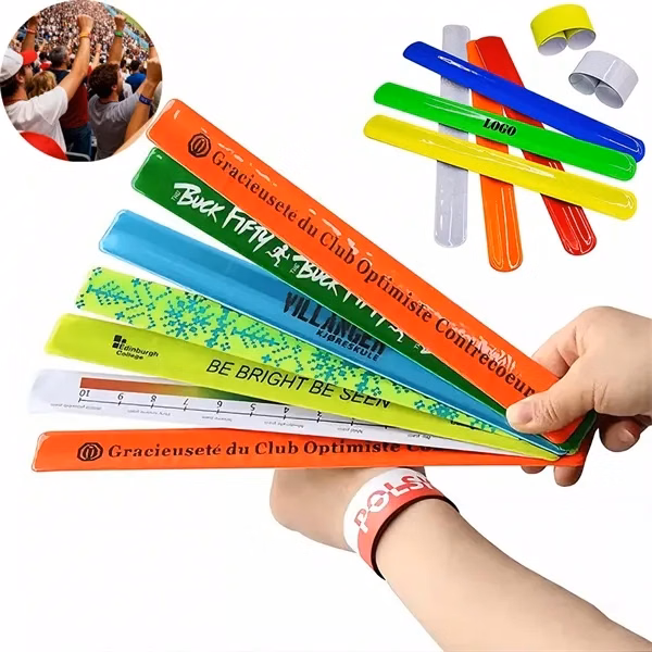 Custom Rainbow Slap Bracelet — Colorful Wristband Event Giveaway & Party Favor