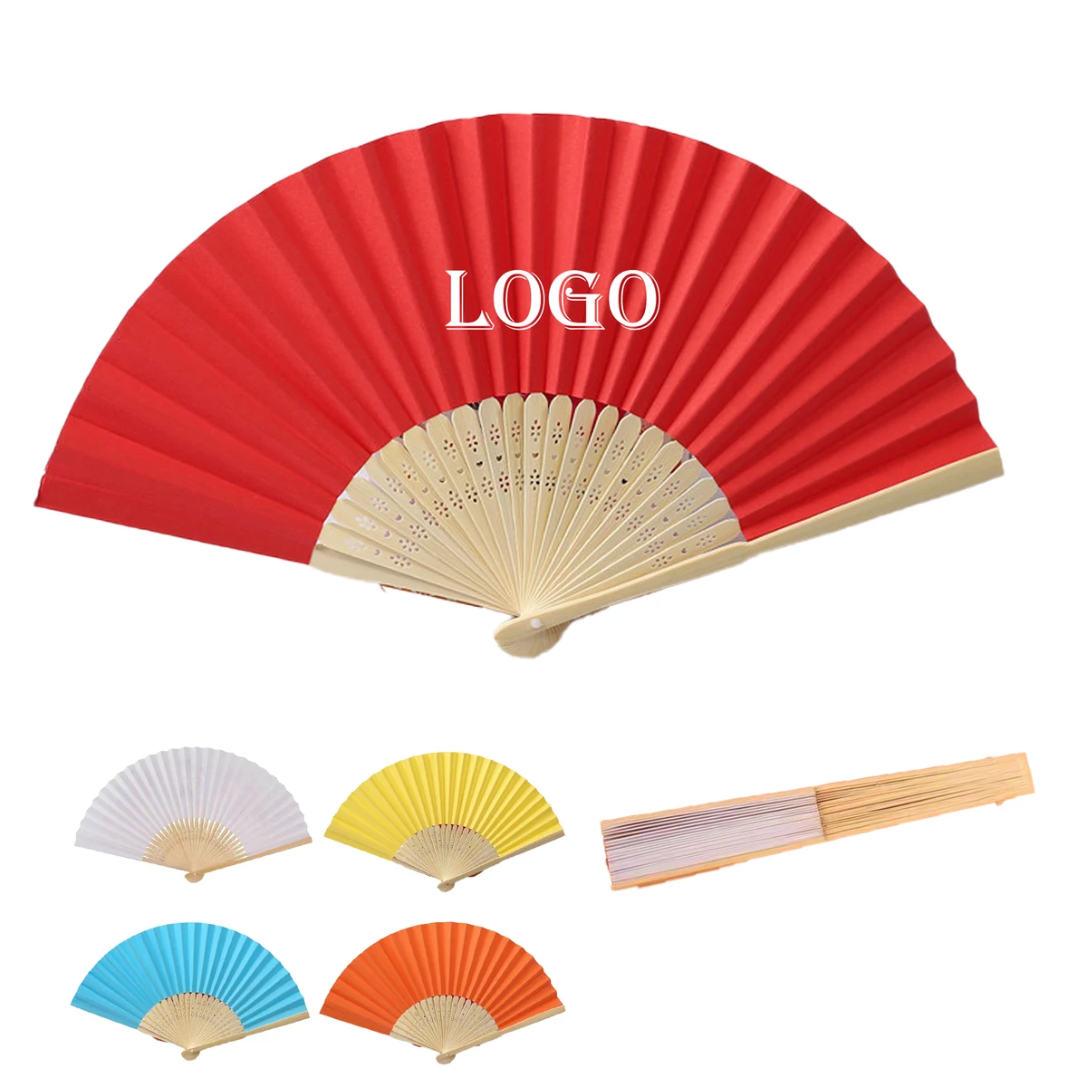Custom Paper Fan with Bamboo Hand 1