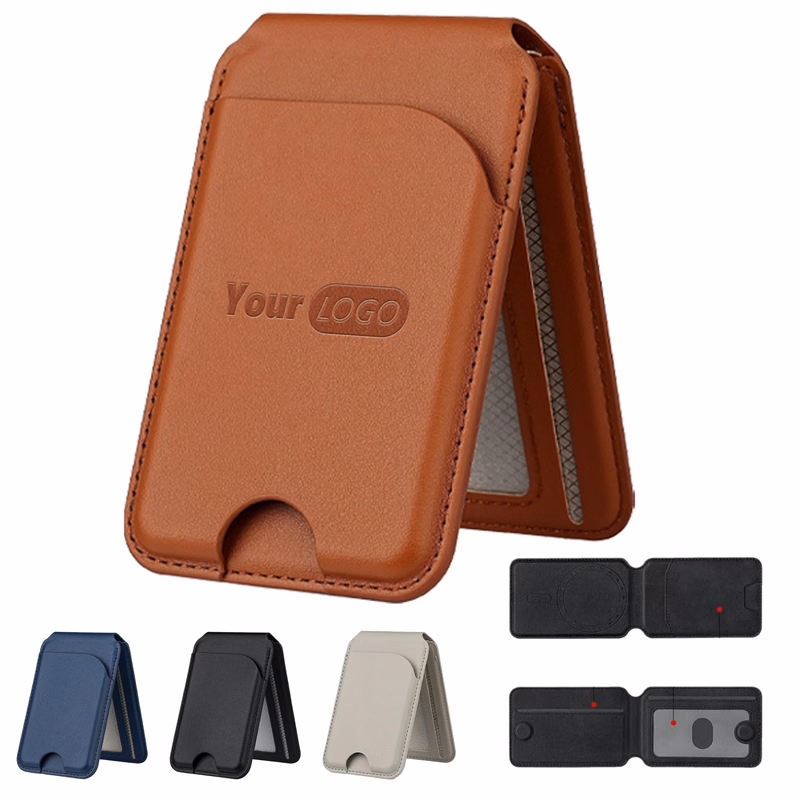 Pu Leather Compact Leather Wallet With Magnetic Closure For Secure Storage