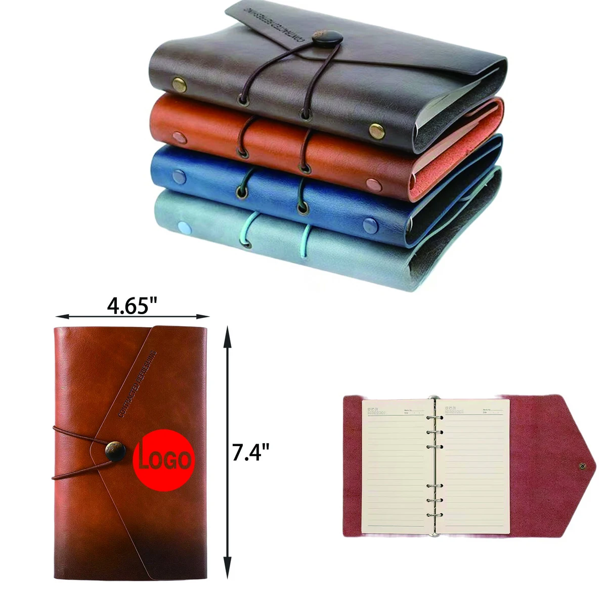 MOQ50 Stylish PU Leather Notebook Full Color 1