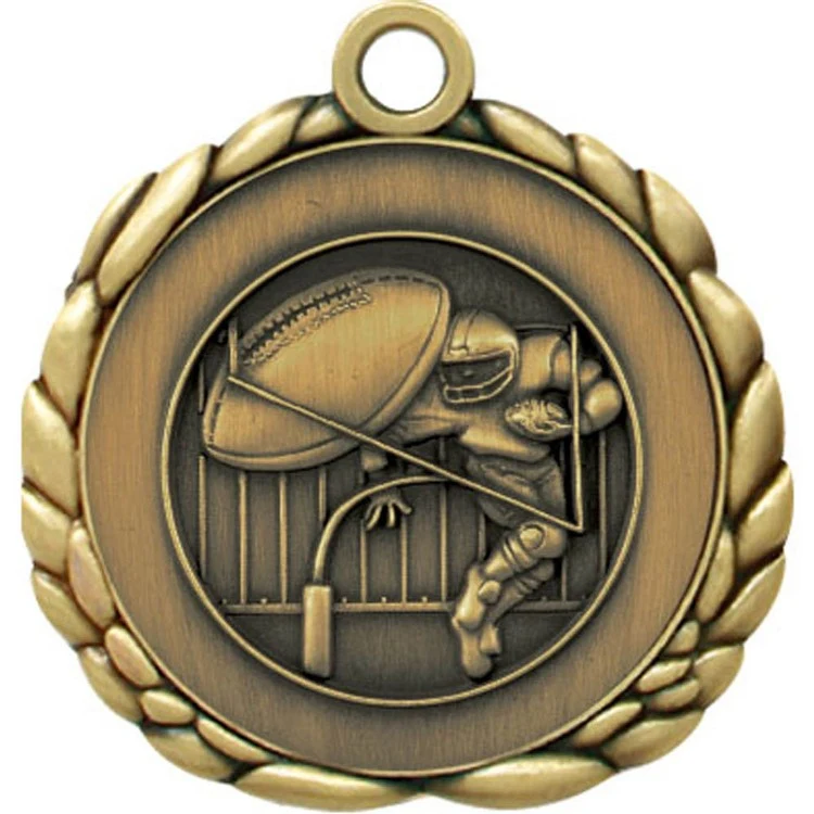 Football Antique Gold QCM Medallion (2-1/2") 1