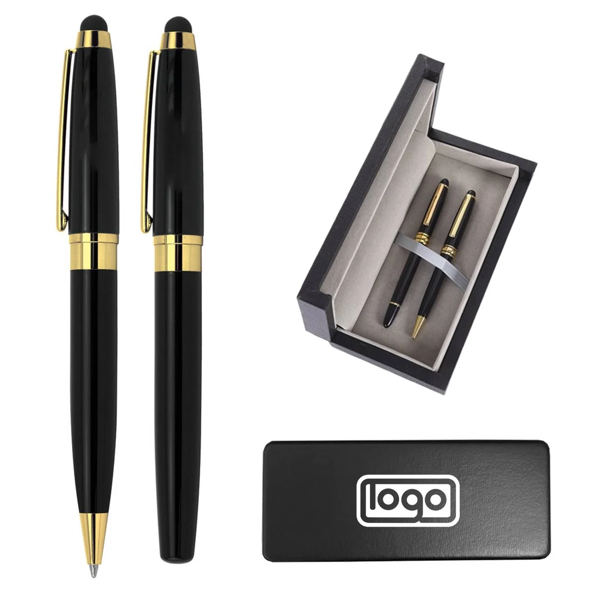 Brass Roller Ball Ballpoint Stylus Pen Box Set 1